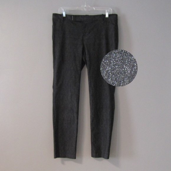 Calvin Klein Black & Silver Gray Ankle Dress Pants - Picture 3 of 7